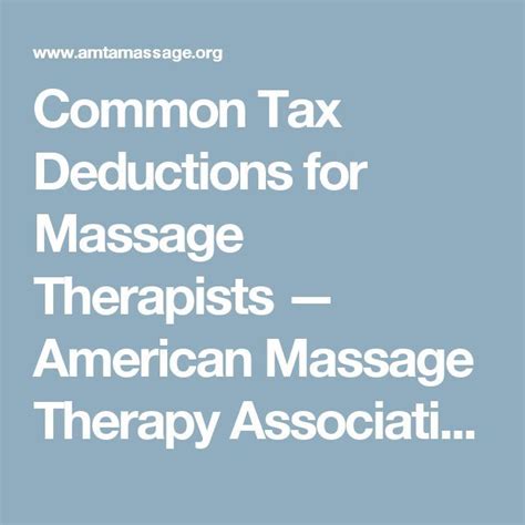 Common Tax Deductions For Massage Therapists Massage Therapy Business