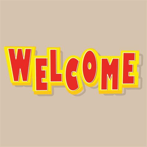 Welcome Colorful Logo Welcome Typography Design With Fireworks Use As