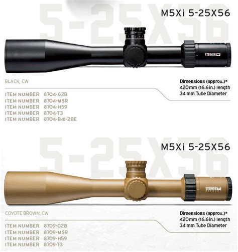 M5xi Steiner Military Riflescope 34mm 5 25x56 5525 5550 8704