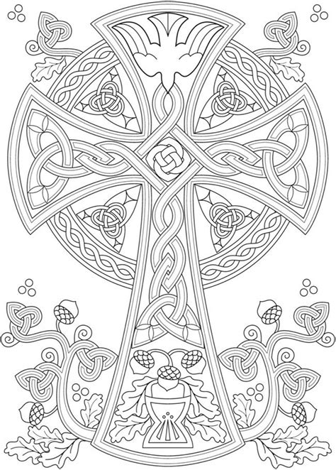 Fall Celtic Cross Drawing Celtic Crosses Coloring Book Cross Coloring
