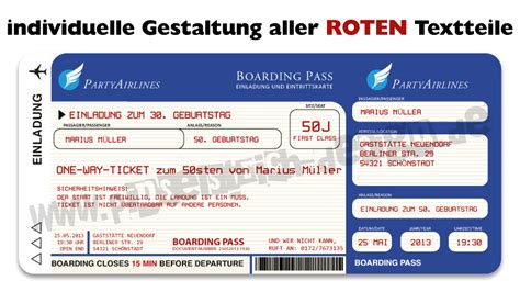 Welche flugtickets für langstrecken sind zu empfehlen? Einladungskarten als Flugticket zum Geburtstag • Ticket ...