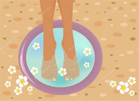 Beautiful Feet In A Spa Bowl — Stock Vector © Alenarozova 5247004