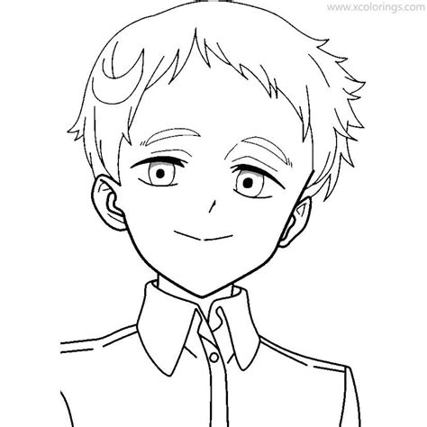 The Promised Neverland Coloring Pages Norman Outline Easy Drawings Anime