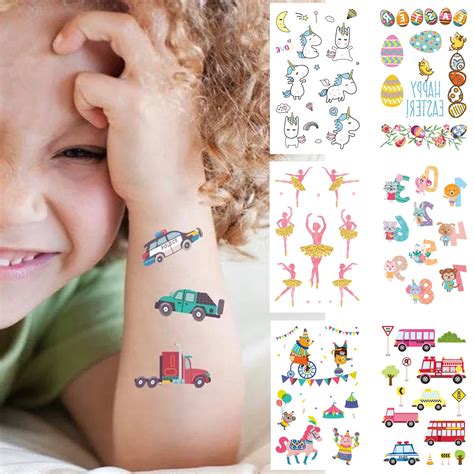 Cartoon Tattoo Stickers Kids Cute Waterproof Temporary Tattoo Stickers