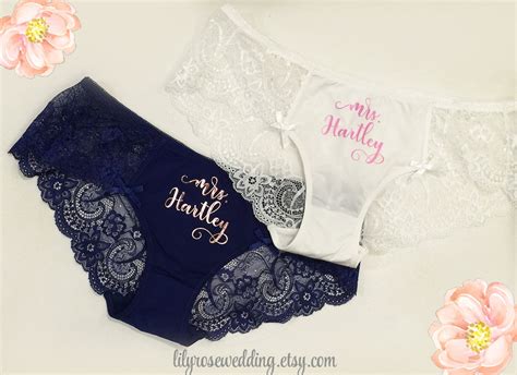 Personalized Lingerie Bride Panties Bridal Shower T Mrs Etsy