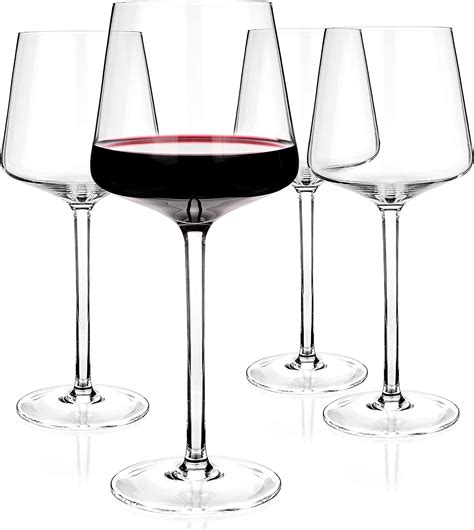 Luxbe Crystal Wine Glasses Set Of 4 600ml Tall Handcrafted Red Or White Wine Glass