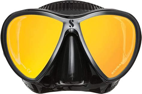 Black Silicone Mirrored Lens Blacksilver Scubapro Synergy 2 Twin Mask