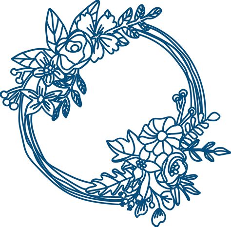 Flower Wreath 2 Cut File .SVG .DXF .PNG | Etsy