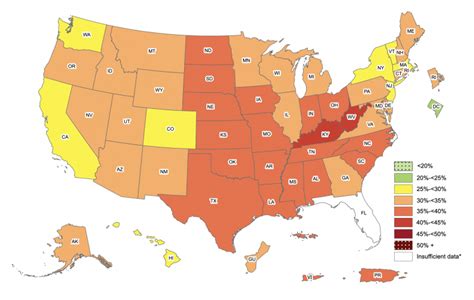Cdc Map Reveals The Most Obese States In America