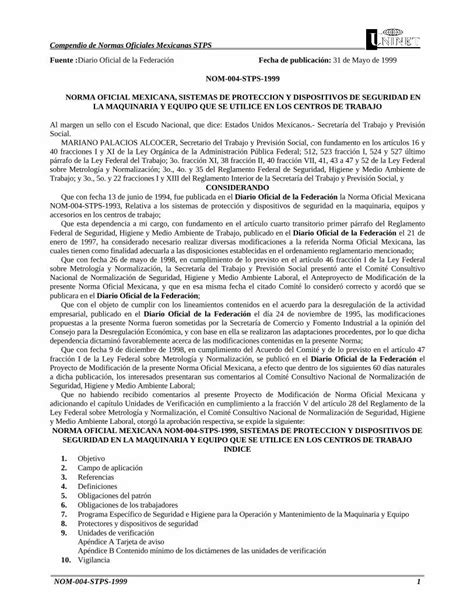 PDF NOM STPS NORMA OFICIAL MEXICANA Legismex Mty Itesm Mx Normas Stps Stps Pdf