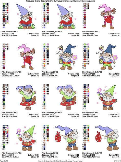 Gnomes Embroidery Designs Bunnycup Embroidery