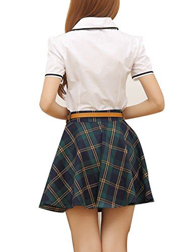 Gihuo Womens Plaid Skirt School Uniform Pleated Mini Tartan Skirt