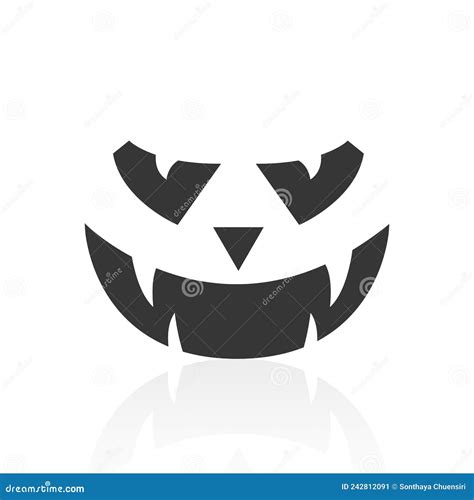 Solid Icons For Scary Halloween Pumpkin Faces And Shadowvector