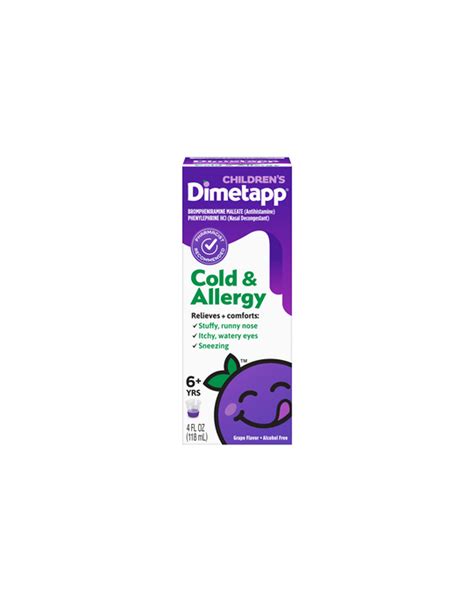 Dimetapp Childrens Cold And Allergy Grape Liquid 4 Oz