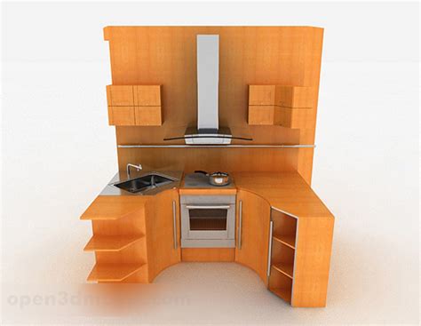 Simple U Shaped Kitchen Cabinet Free 3d Model Max Open3dmodel