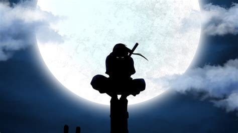 5 live wallpaper with music | uchiha itachi. Uchiha Itachi, ANBU, Silhouette, Moon, Anime, Utility Pole ...
