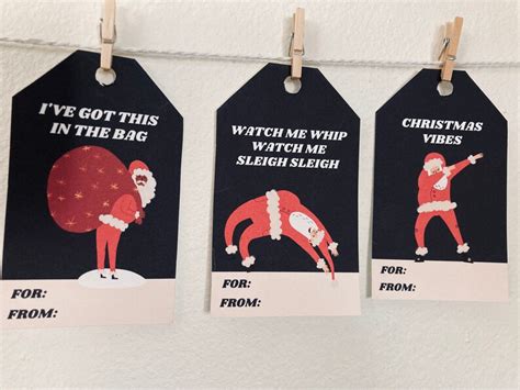 digital printable secret santa funny t tags set of 24 for christmas unique cool secret santa