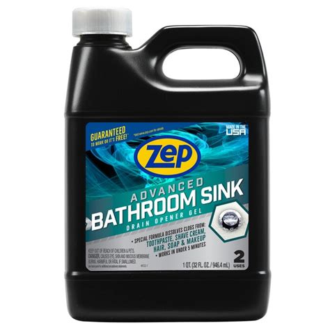 Zep Advanced Bathroom Sink Drain Opener Gel 32 Oz Drain Cleaner In The