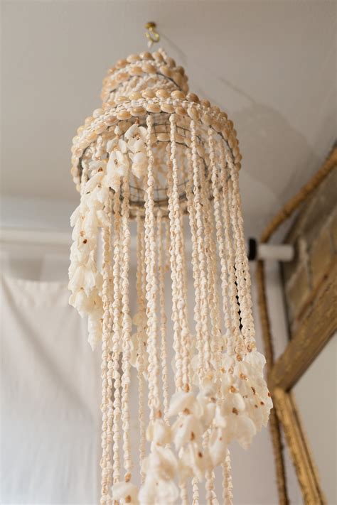 Vintage Shell Chandelier Sea Shell Decor Beach House Wall Hanging