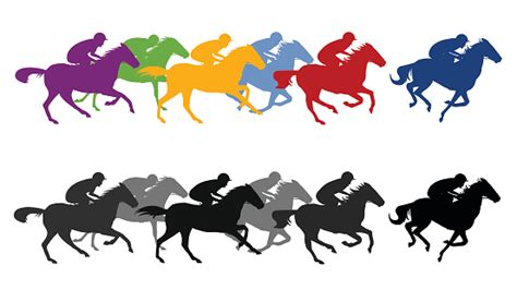 Horse Race Silhouette Stock Illustration Download Image Now Istock