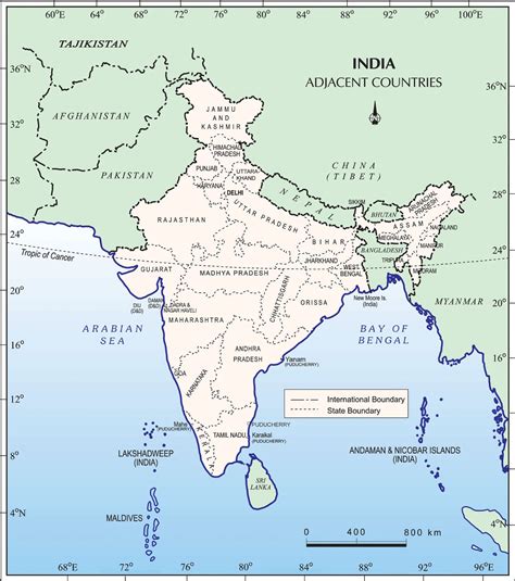 India Map Neighbouring Countries