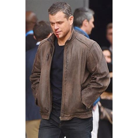 Jason Bourne Matt Damon Brown Leather Jacket Leather Jacket