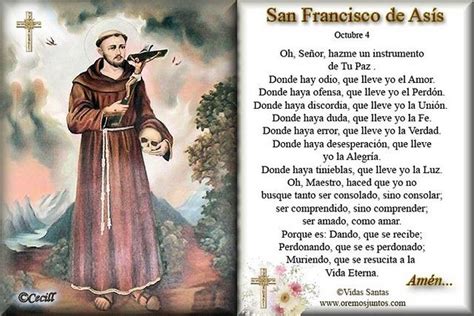 Rincón De La Oración Estampas Oraciones De San Francisco De Asís