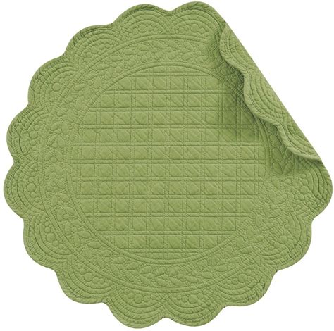 Candf Home Quilted Round Placemat Green Set Of 4