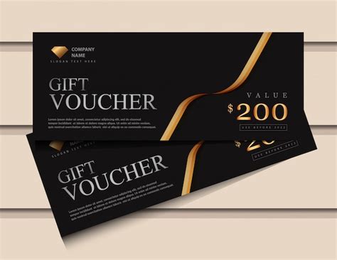 Premium Vector Gift Voucher Template With Glitter Gold Luxury Elements