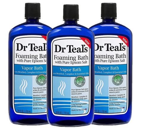 Dr Teals Foaming Bath 3 Pack 102 Fl Oz Total Cool Vapor With Menthol Camphor And Spearmint