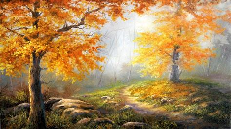 Cold Autumn Day Paint With Kevin ® Landscape Painting Demo
