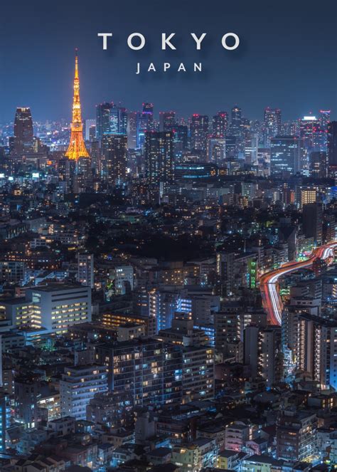 Tokyo By Night Travel Poster Print Metal Posters Displate