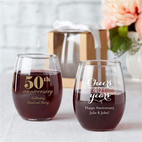 Personalized Stemless Wine Glasses 9 Oz My Wedding Favors Mwf