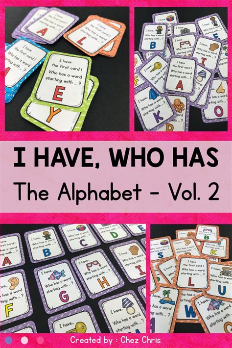 The Alphabet I Have Who Has Game Vol 2 Classroom Games Elementary