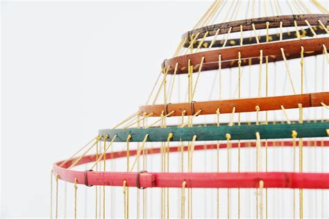 Coloured Bamboo Mobile Sculpture The Netherlands 1960 I Studio Nine Design