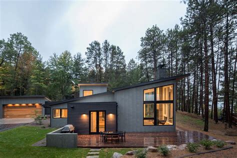 Modern Lake House Getaway On Forested Landscape In Northern Minnesota