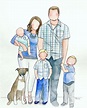 Watercolor family portrait by brushworkbyjustine Family Portrait ...