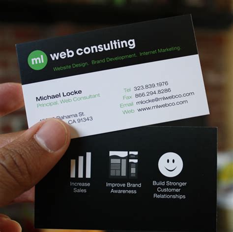 The professional consultant business card is the right choice for consultants, entrepreneurs, freelancers, marketing and independent professionals who wants to include their photo in the. ML Web Consulting Business Cards