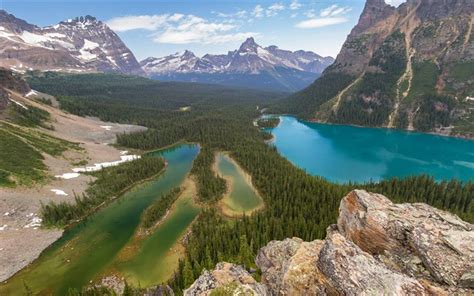 Download Wallpapers Forest Valley Mountain Landscape Glacial Lakes