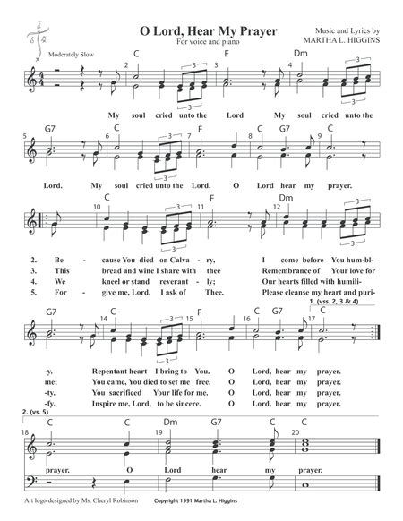 Download O Lord Hear My Prayer Sheet Music By Martha L Higgins
