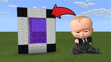 How To Make A Portal To The Boss Baby Dimension In Mcpe Minecraft Pe