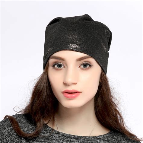 Geebro Womens Bronzing Slouchy Beanie Hat Spring Casual Polyester