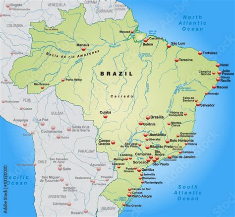Umgebungskarte von Brasilien in grün kaufen Sie diese Vektorgrafik
