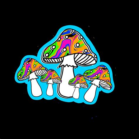 Mushroom Sticker Trippy Mushroom Sticker Rave Sticker Edm Etsy Uk
