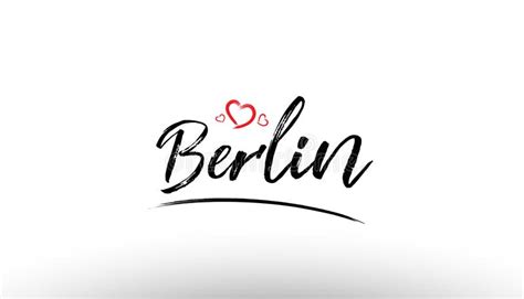 Berlin Europe European City Name Love Heart Tourism Logo Icon De Stock