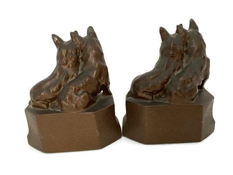 Vintage Scottie Dog Bookends By Nuart Metal Creations Nyc Duckwells