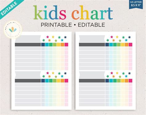 Editable Chore Chart Two Child Chore Chart Printable Kids Chores