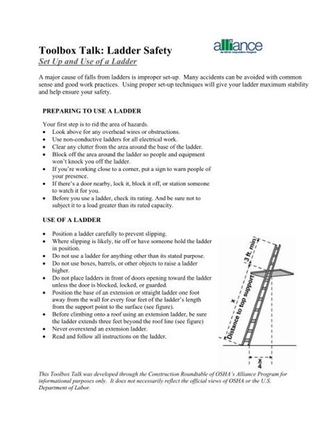 Taxpayer Account Bitterness Ladder Safety Toolbox Talk Pdf Hard Appease