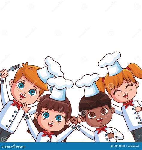 Chef Kids Cartoons Stock Vector Illustration Of Healthy 135110481