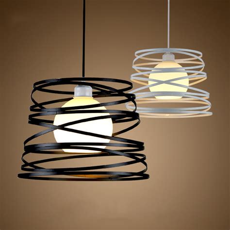 Nordic Modern Minimalist Iron Wrought Pendant Lights Simple Iron Cage